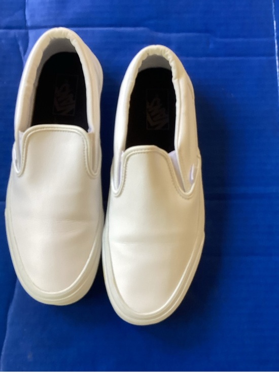 Vans Other - Vans Slip-On Loafers White Leather-Style, Size 10